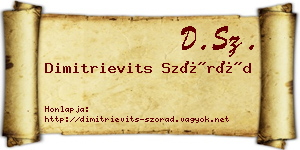 Dimitrievits Szórád névjegykártya